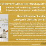 Einladung zum 77. Forster Geschichtsstammtisch