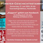 Forster Reklame zum 110. Geschichtsstammtisch
