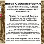 Geschichtsstammtisch geht ins Forster Mittelalter